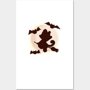 cute little kitten whitch shadow Posters and Art